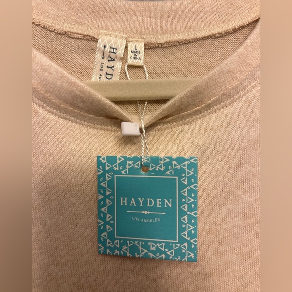 HAYDEN LOS ANGELES crew neck KNIT LONG SLEEVE LIGHT SWEATER L soft - Picture 3 of 6